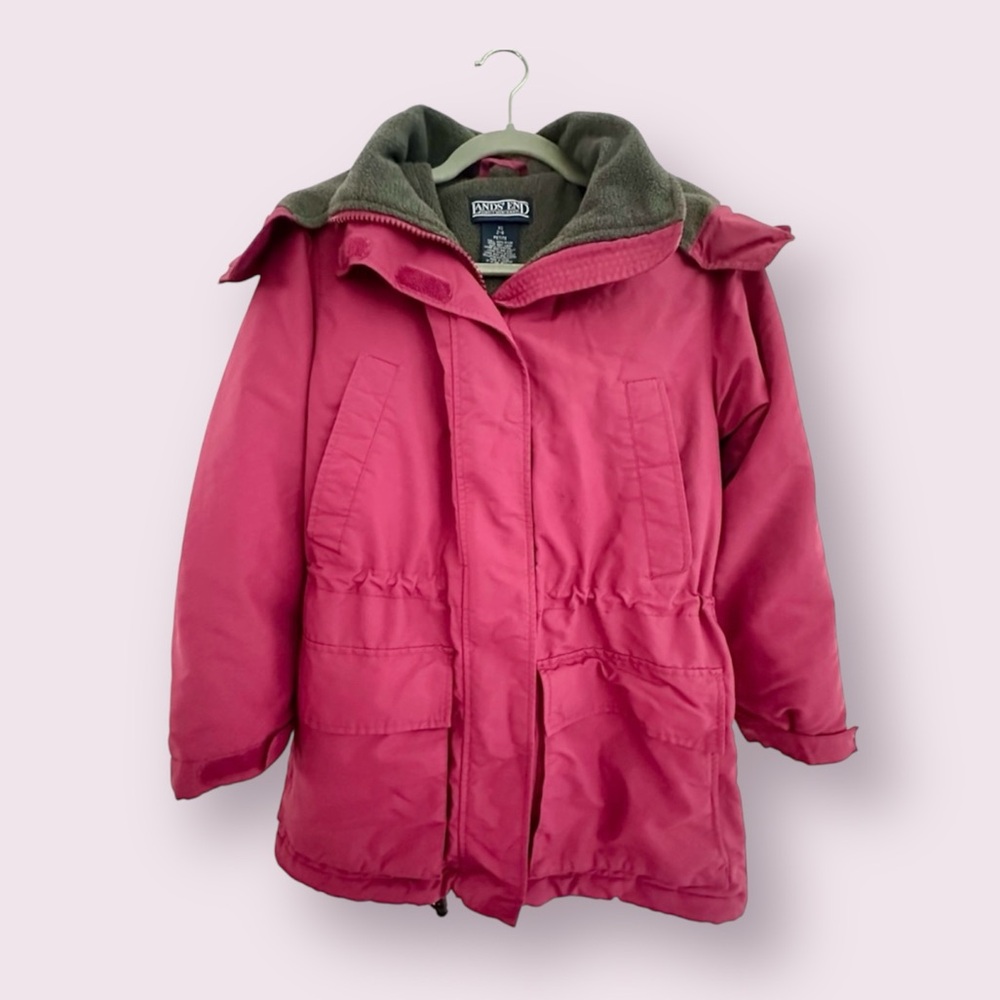 Lands Ends Hot Pink Jacket Petite Size XS 2-4 Good Condition - Picture 6 of 17